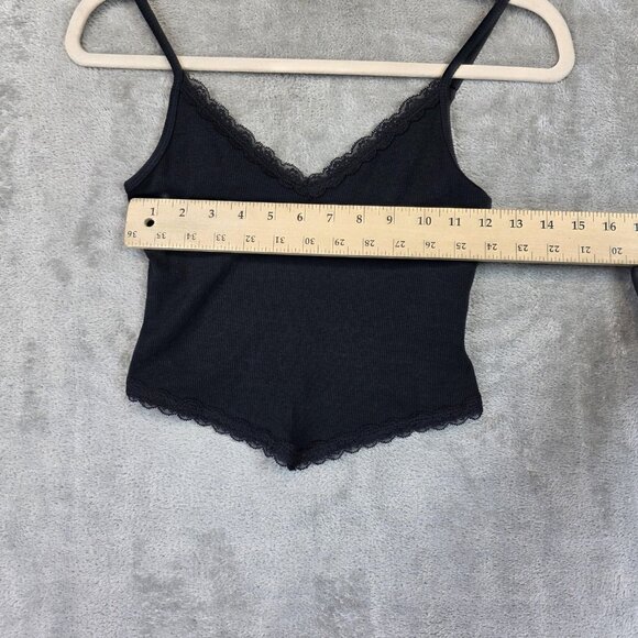 Hollister Cami Tank Top Womens Small Black Must-Have Collection Lace V-Neck - Picture 3 of 9
